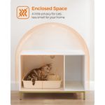 Petshop - Ingrijire si Igiena - Litiere si accesorii - Litiere acoperite - Dulap mascat pentru litiera pisici, cu cadru metalic auriu, 80x50x55 cm, alb - Infinity.ro