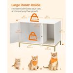Petshop - Ingrijire si Igiena - Litiere si accesorii - Litiere acoperite - Dulap mascat pentru litiera pisici, cu cadru metalic auriu, 80x50x55 cm, alb - Infinity.ro