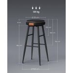 Casa si Gradina - Mobilier - Scaune si fotolii - Scaune - Set 2 scaune bar Ekho, tapitate PU, inaltime sezut 76 cm, 52x76 cm, negru - Infinity.ro