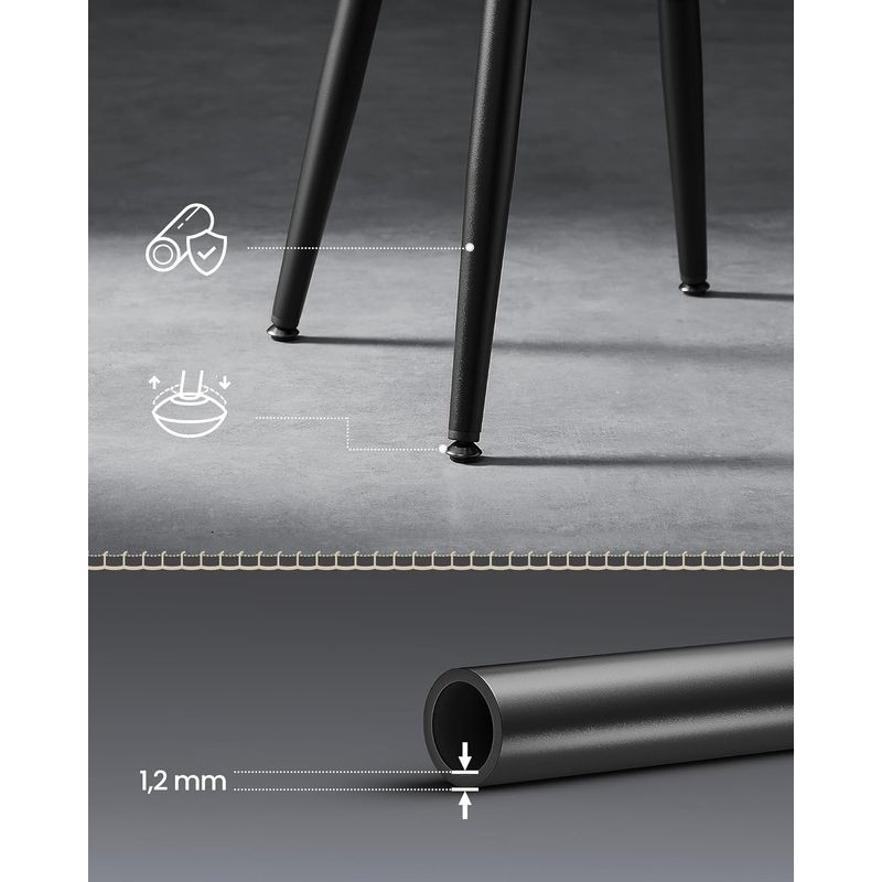 Casa si Gradina - Mobilier - Scaune si fotolii - Scaune - Set 2 scaune bar Ekho, tapitate PU, inaltime sezut 76 cm, 52x76 cm, negru - Infinity.ro