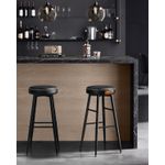 Casa si Gradina - Mobilier - Scaune si fotolii - Scaune - Set 2 scaune bar Ekho, tapitate PU, inaltime sezut 76 cm, 52x76 cm, negru - Infinity.ro