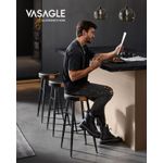 Casa si Gradina - Mobilier - Scaune si fotolii - Scaune - Set 2 scaune bar Ekho, tapitate PU, inaltime sezut 76 cm, 52x76 cm, negru - Infinity.ro