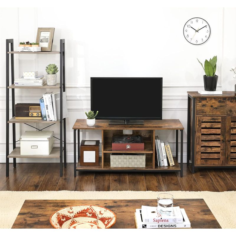 Casa si Gradina - Mobilier - Comode si corpuri - Comode - Comoda depozitare cu 2 sertare si polite, usi tip jaluzea, stil industrial, 30x70x80 cm, maro rustic - Infinity.ro