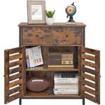 Casa si Gradina - Mobilier - Comode si corpuri - Comode - Comoda depozitare cu 2 sertare si polite, usi tip jaluzea, stil industrial, 30x70x80 cm, maro rustic - Infinity.ro