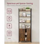 Casa si Gradina - Mobilier - Biblioteci si rafturi - Biblioteci - Biblioteca cu rafturi deschise si dulap integrat, cadru metalic si PAL, 24x60x160 cm, maro rustic - Infinity.ro