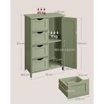 Casa si Gradina - Mobilier - Mobilier baie - Corpuri baie - Dulap de depozitare pe podea pentru baie, MDF, cu 4 sertare, 1 usa, rafturi reglabile, 30x55x82cm, verde - Infinity.ro