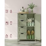 Casa si Gradina - Mobilier - Mobilier baie - Corpuri baie - Dulap de depozitare pe podea pentru baie, MDF, cu 4 sertare, 1 usa, rafturi reglabile, 30x55x82cm, verde - Infinity.ro