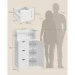 Casa si Gradina - Mobilier - Mobilier baie - Corpuri baie - Dulap de baie cu sertare si usa, priza integrata cu USB, rafturi reglabile, MDF, 30x60x100 cm, alb - Infinity.ro