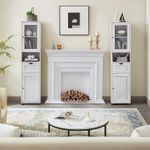 Casa si Gradina - Mobilier - Mobilier baie - Corpuri baie - Dulap baie inalt cu usa din sticla si raft deschis, 30x40x165 cm, alb - Infinity.ro