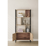 Casa si Gradina - Mobilier - Biblioteci si rafturi - Biblioteci - Biblioteca cu 4 rafturi si dulap inferior cu 2 usi, stil industrial, 74x30x155cm, stejar - Infinity.ro