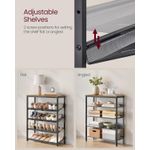 Casa si Gradina - Mobilier - Dulapuri si sifoniere - Dulapuri pantofi - Raft de pantofi, 5 nivele reglabile din plasa, pentru 12-16 perechi, 75x28x93 cm, maro rustic - Infinity.ro