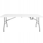 Sport si Outdoor - Camping - Mobilier pentru camping - Mese camping - Masa dreptunghiulara pliabila multifunctionala, 180x72x75cm, alba - Infinity.ro