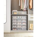 Casa si Gradina - Mobilier - Dulapuri si sifoniere - Dulapuri pantofi - Cutii de pantofi, set de 18 organizatoare stivuibile, structura rezistenta ABS, 34x23x14cm, transparent - Infinity.ro