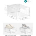 Casa si Gradina - Mobilier - Dulapuri si sifoniere - Dulapuri pantofi - Cutii de pantofi, set de 18 organizatoare stivuibile, structura rezistenta ABS, 34x23x14cm, transparent - Infinity.ro