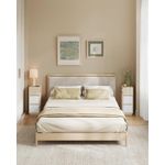 Casa si Gradina - Mobilier - Comode si corpuri - Noptiere - Noptiera ingusta cu 2 sertare, montaj stanga - dreapta, 30x25x65 cm, bej si alb - Infinity.ro