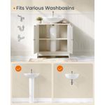 Casa si Gradina - Mobilier - Mobilier baie - Corpuri baie - Masca baie pentru chiuveta, suport lavoar, raft reglabil, stil rustic modern, 60x30x61 cm, alb rustic - Infinity.ro