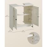 Casa si Gradina - Mobilier - Mobilier baie - Corpuri baie - Masca baie pentru chiuveta, suport lavoar, raft reglabil, stil rustic modern, 60x30x61 cm, alb rustic - Infinity.ro