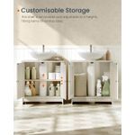 Casa si Gradina - Mobilier - Mobilier baie - Corpuri baie - Masca baie pentru chiuveta, suport lavoar, raft reglabil, stil rustic modern, 60x30x61 cm, alb rustic - Infinity.ro