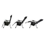 Casa si Gradina - Gradina si terasa - Mobilier exterior - Scaune si sezlonguri gradina - Sezlong pliabil gravitate zero, 175x65 cm, cu masuta si buzunar organizator, 120 kg, negru - Infinity.ro