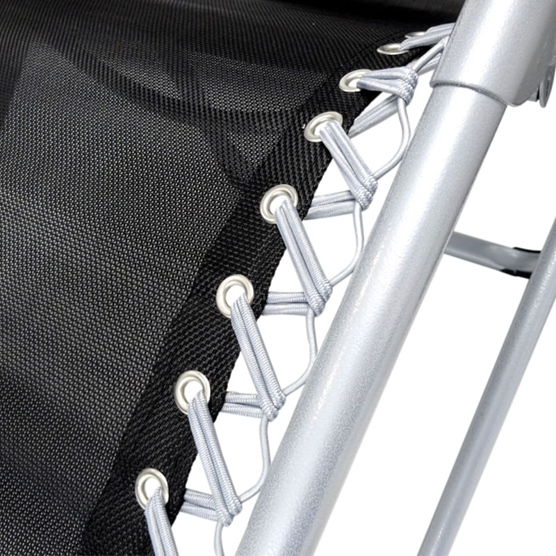 Casa si Gradina - Gradina si terasa - Mobilier exterior - Scaune si sezlonguri gradina - Sezlong pliabil gravitate zero, 175x65 cm, cu masuta si buzunar organizator, 120 kg, negru - Infinity.ro