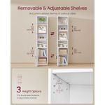 Casa si Gradina - Mobilier - Biblioteci si rafturi - Biblioteci - Biblioteca ingusta cu 6 niveluri si dulap inchis, rafturi reglabile, 24x32x175 cm, alb - Infinity.ro