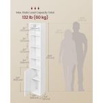 Casa si Gradina - Mobilier - Biblioteci si rafturi - Biblioteci - Biblioteca ingusta cu 6 niveluri si dulap inchis, rafturi reglabile, 24x32x175 cm, alb - Infinity.ro