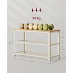 Casa si Gradina - Mobilier - Dulapuri si sifoniere - Dulapuri pantofi - Banca pantofi cu 2 rafturi, cadru metalic si sezut din PAL, stil industrial, 73x30x45 cm, stejar si alb - Infinity.ro