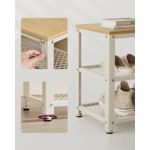Casa si Gradina - Mobilier - Dulapuri si sifoniere - Dulapuri pantofi - Banca pantofi cu 2 rafturi, cadru metalic si sezut din PAL, stil industrial, 73x30x45 cm, stejar si alb - Infinity.ro