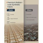 Market - Spalare si intretinere rufe - Uscatoare de rufe si accesorii - Cos rufe din tesatura tip ratan, 140L cu 3 compartimente si roti, 66x38x65 cm, bej natur - Infinity.ro