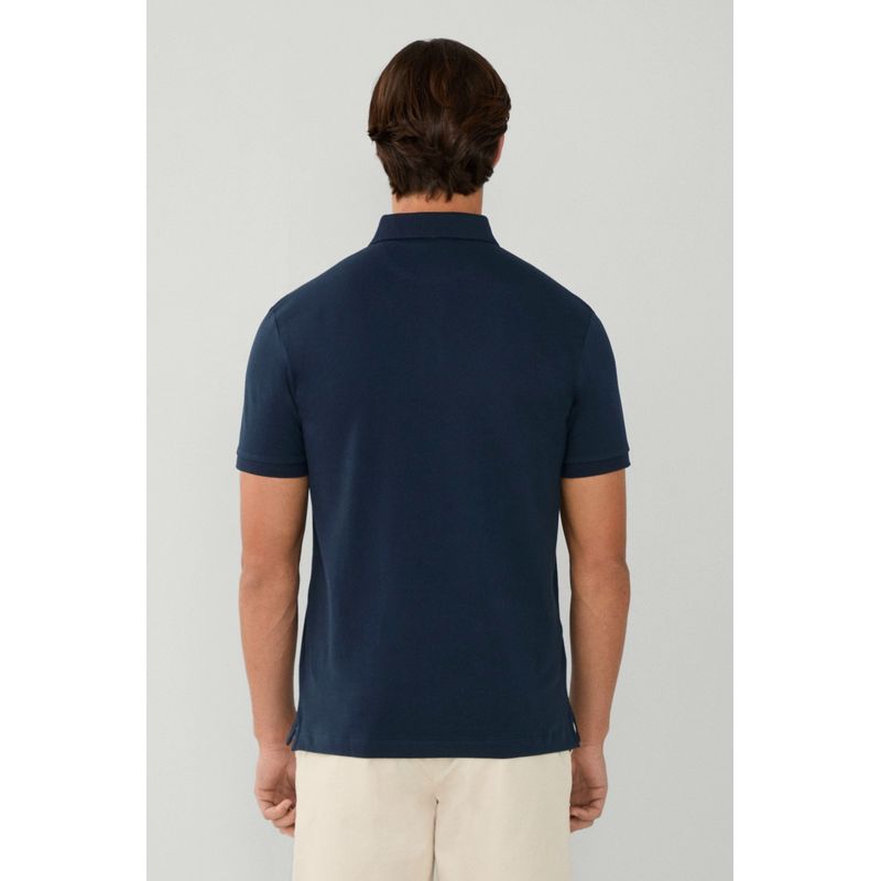 Fashion, accesorii si bijuterii - Barbati - Imbracaminte - Tricouri si bluze barbati - Tricou polo Hackett London Polo Swim Trim Palm XL INTL Bleumarin - Infinity.ro
