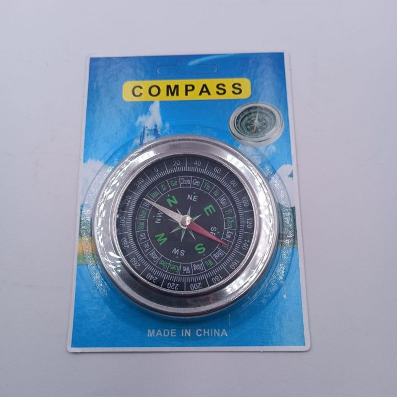 Sport si Outdoor - Camping - Accesorii camping si drumetii - Mini Busola de Buzunar, Drumetii, Camping, Aluminiu, 8 cm - Infinity.ro