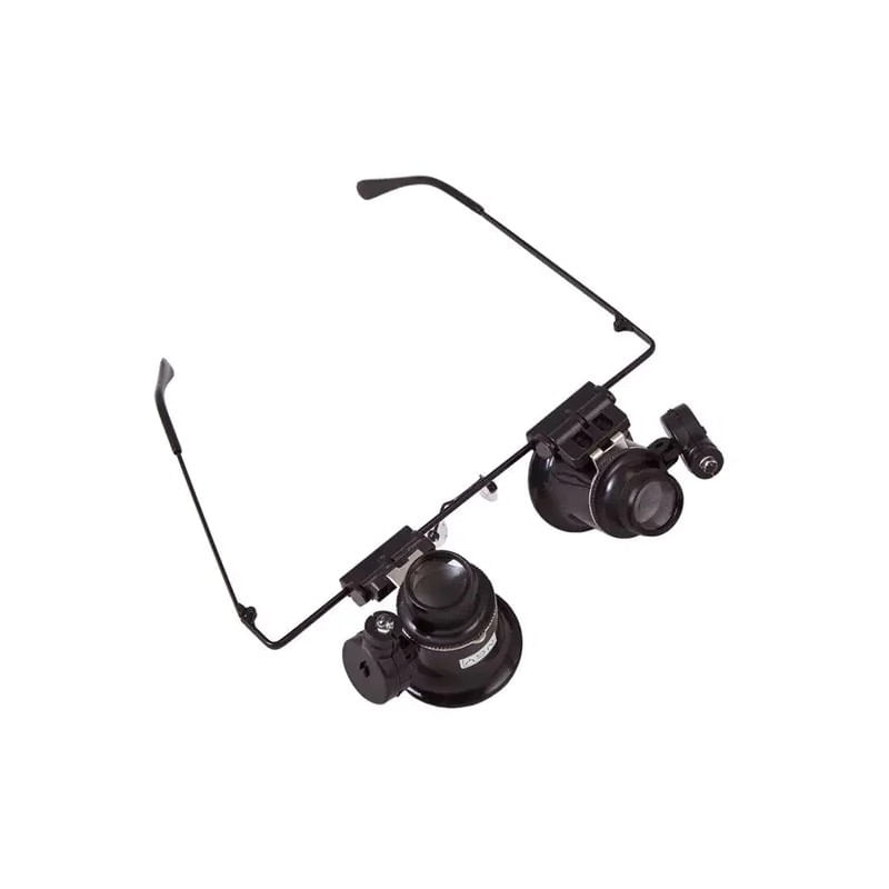 Ochelari cu lupa ceasornicar de precizie, iluminare LED, marire 20X