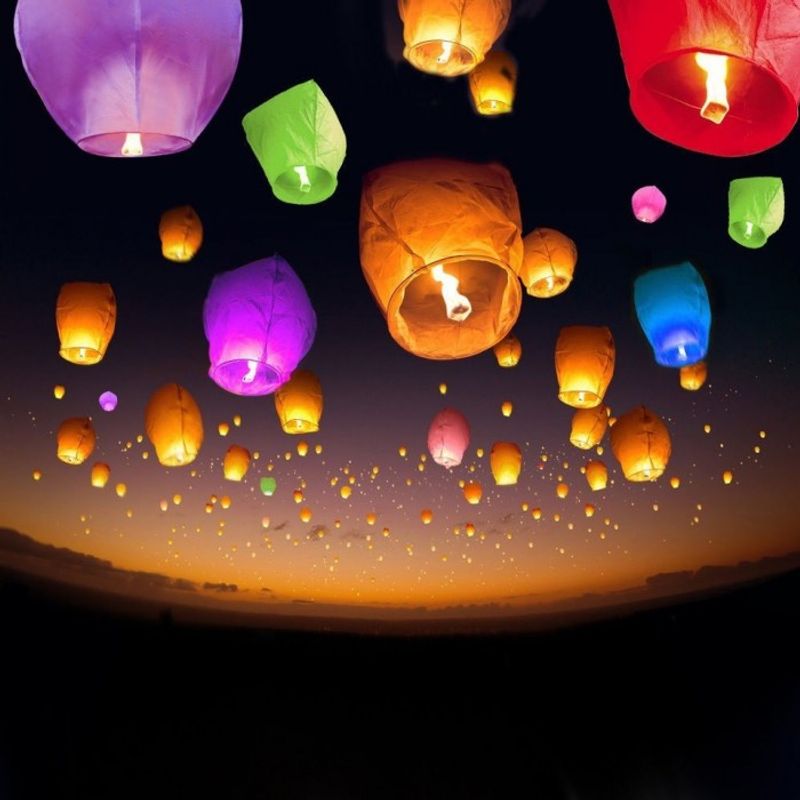 Casa si Gradina - Decoratiuni - Decoratiuni petrecere - Lampioane - Lampion zburator, flippy, hartie biodegradabila, verde, 30 x 35 cm - Infinity.ro