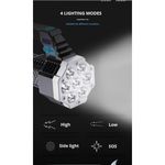 Sport si Outdoor - Camping - Articole solare camping - Lampi si lanterne camping - Lanterna Puternica de Mana, ABS, Lumini laterale COB,7 LED, 2 IN 1, Afisare Procentaj Baterie, lumina alba - Infinity.ro