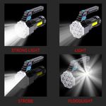 Sport si Outdoor - Camping - Articole solare camping - Lampi si lanterne camping - Lanterna Puternica de Mana, ABS, Lumini laterale COB,7 LED, 2 IN 1, Afisare Procentaj Baterie, lumina alba - Infinity.ro