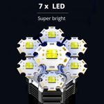 Sport si Outdoor - Camping - Articole solare camping - Lampi si lanterne camping - Lanterna Puternica de Mana, ABS, Lumini laterale COB,7 LED, 2 IN 1, Afisare Procentaj Baterie, lumina alba - Infinity.ro
