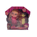 Jucarii, Copii si Bebe - Jucarii si jocuri - Papusi si accesorii - Papusi - Jucarie Papusi Masha si Ursul, Masha cu Scufita rosie cu Buline Albe , Ursul, Plastic, 15 cm - Infinity.ro