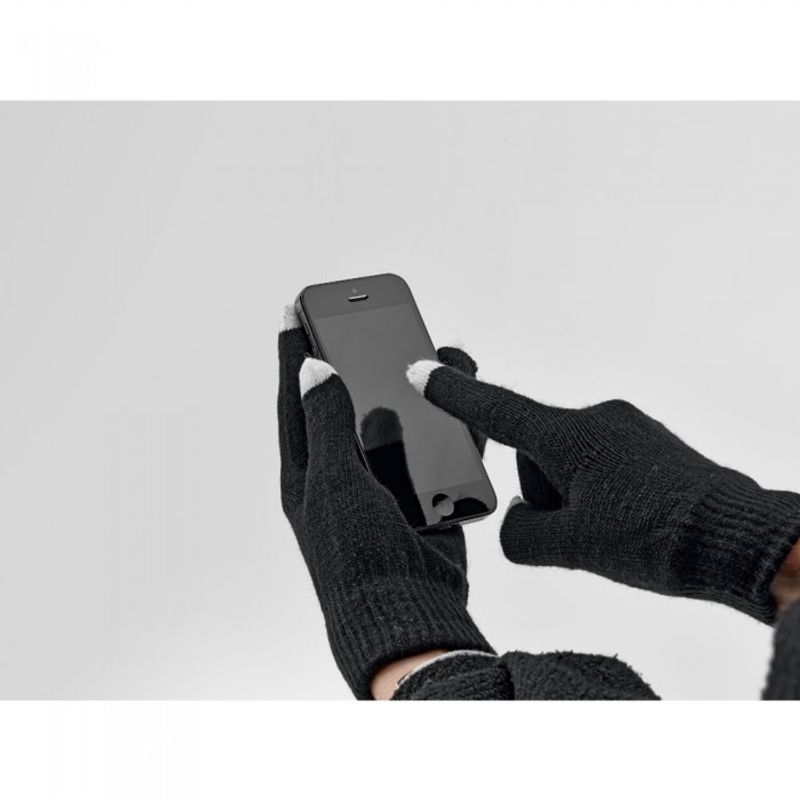 Fashion, accesorii si bijuterii - Barbati - Accesorii barbati - Manusi barbati - Pereche de manusi din plasa sintetica cu varfuri touch - Infinity.ro