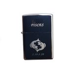 Market - Tutun si tigari - Articole si accesorii tutun - Bricheta Metalica Gravata Zodie Pesti, Pisces Zodiac , 3,5 X 5,5 Cm - Infinity.ro