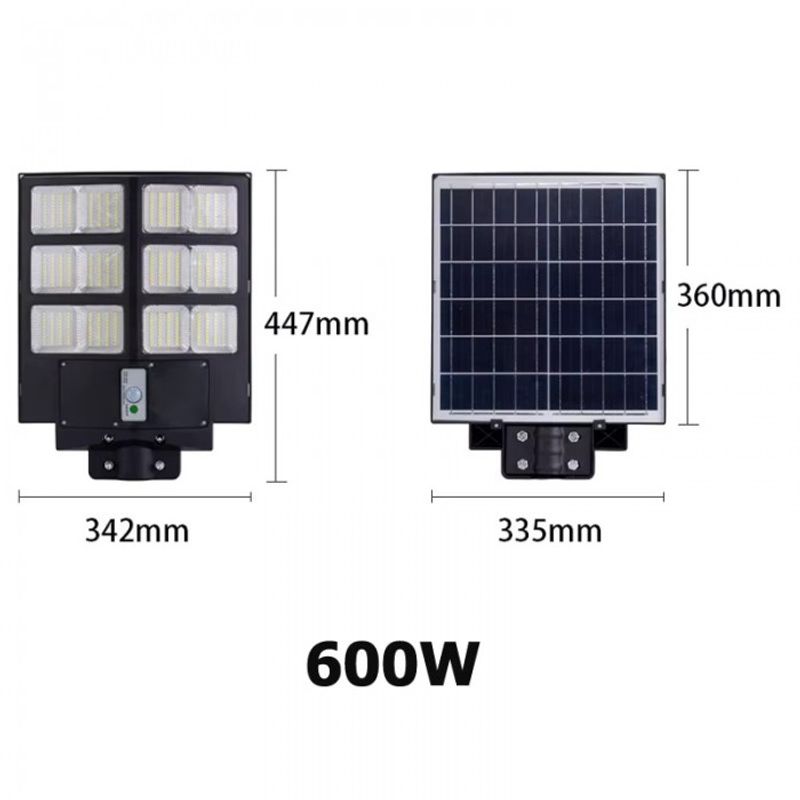Casa si Gradina - Corpuri si surse de iluminat - Iluminat exterior - Lampi solare - Lampa solara stradala Dubla  JORTAN cu Senzor de miscare 600w, Telecomanda - Infinity.ro
