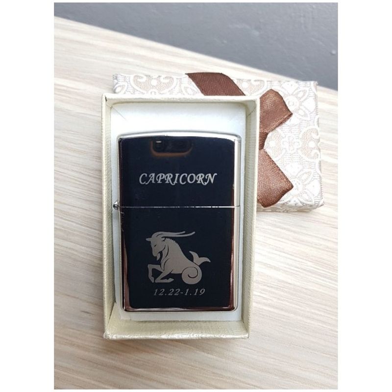 Market - Tutun si tigari - Articole si accesorii tutun - Bricheta Metalica Gravata Zodie Capricorn, Capricorn Zodiac, 3,5 X 5,5 Cm - Infinity.ro