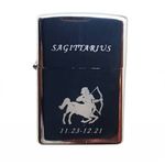 Market - Tutun si tigari - Articole si accesorii tutun - Bricheta Metalica Gravata Zodie Sagetator, Pisces Sagittarius , 3,5 X 5,5 Cm - Infinity.ro