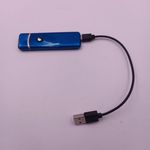 Market - Tutun si tigari - Articole si accesorii tutun - Bricheta Electronica cu Incarcare USB, Buton cu Lumina, 9 cm, Albastru - Infinity.ro