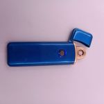 Market - Tutun si tigari - Articole si accesorii tutun - Bricheta Electronica cu Incarcare USB, Buton cu Lumina, 9 cm, Albastru - Infinity.ro
