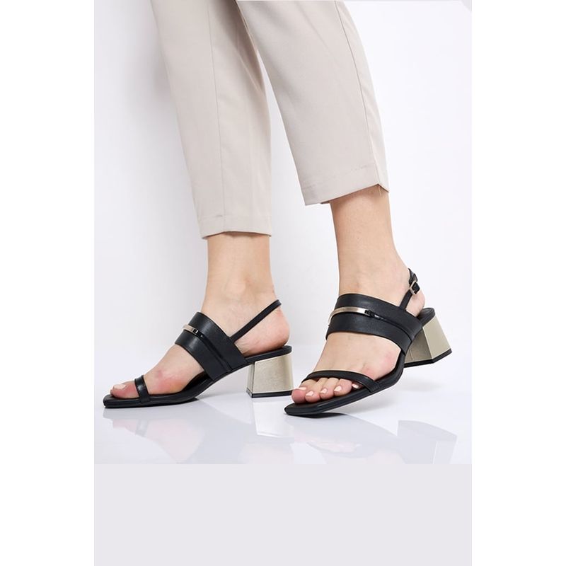 Fashion, accesorii si bijuterii - Femei - Incaltaminte femei - Sandale femei - Sandale Calvin Klein Heel Sandal 45 Met Bar Lth HW0HW02012 39 EU Negru - Infinity.ro