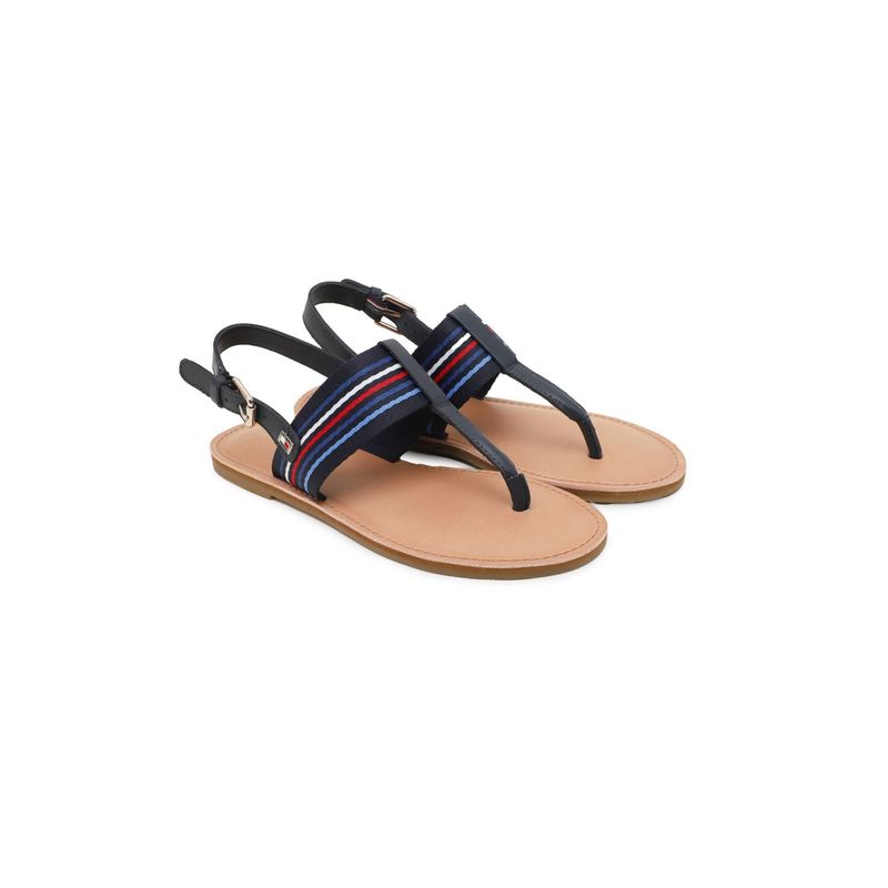 Fashion, accesorii si bijuterii - Femei - Incaltaminte femei - Sandale femei - Sandale dama Tommy Hilfiger Flat Sandal Stripes FW0FW07924 39 EU Bluemarin - Infinity.ro