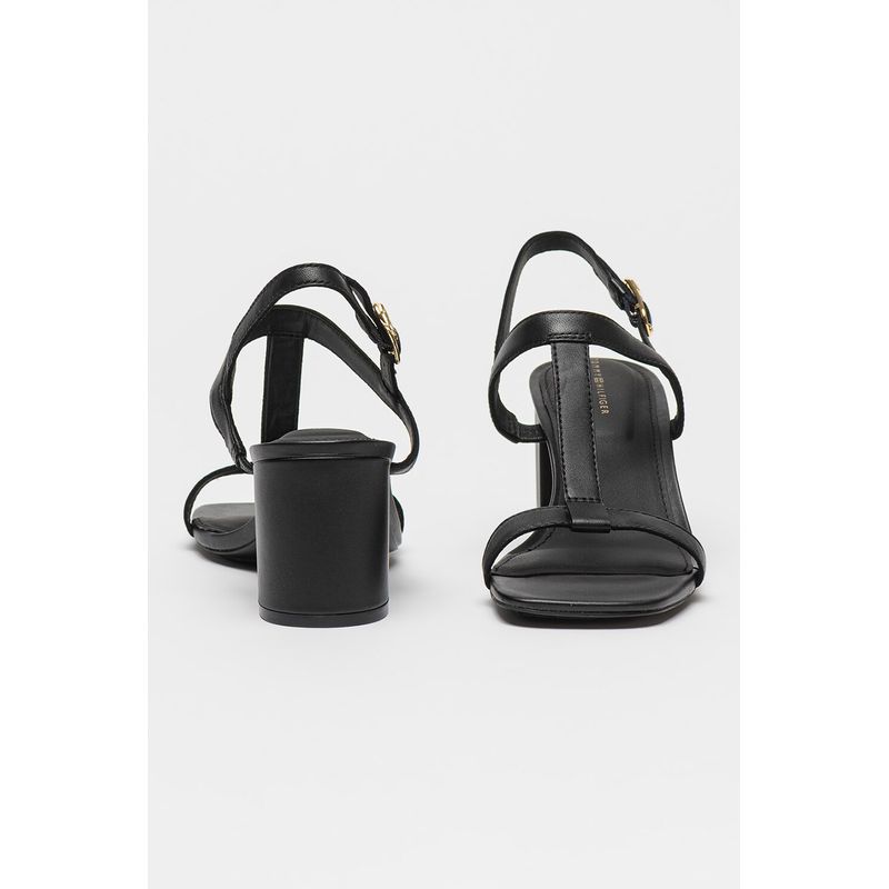 Fashion, accesorii si bijuterii - Femei - Incaltaminte femei - Sandale femei - Sandale Leather Tommy Hilfiger Block Heel Sandal FW0FW08532 36 EU Negru - Infinity.ro