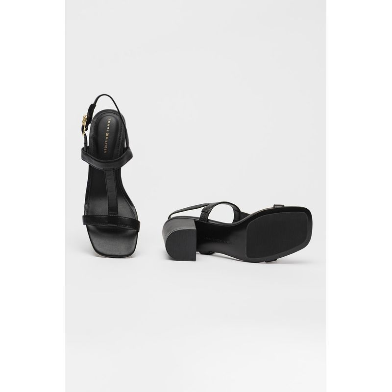 Fashion, accesorii si bijuterii - Femei - Incaltaminte femei - Sandale femei - Sandale Leather Tommy Hilfiger Block Heel Sandal FW0FW08532 36 EU Negru - Infinity.ro