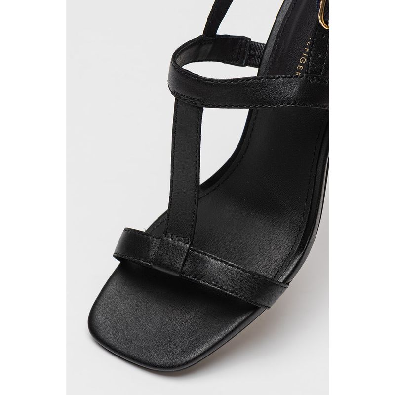 Fashion, accesorii si bijuterii - Femei - Incaltaminte femei - Sandale femei - Sandale Leather Tommy Hilfiger Block Heel Sandal FW0FW08532 38 EU Negru - Infinity.ro