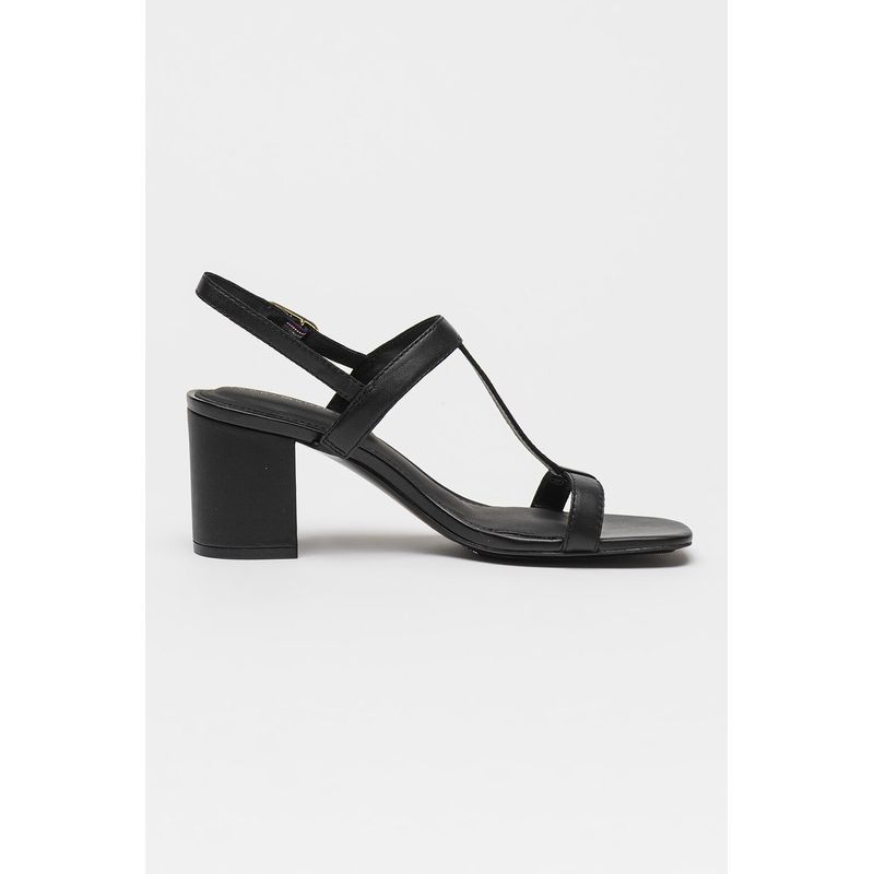 Fashion, accesorii si bijuterii - Femei - Incaltaminte femei - Sandale femei - Sandale Leather Tommy Hilfiger Block Heel Sandal FW0FW08532 38 EU Negru - Infinity.ro